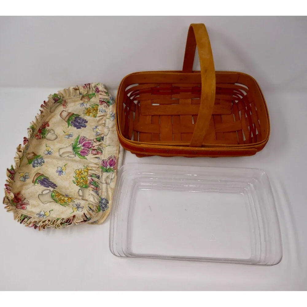 Longaberger 2000 Mother's Day Early Blossoms Basket, Liner & Protector